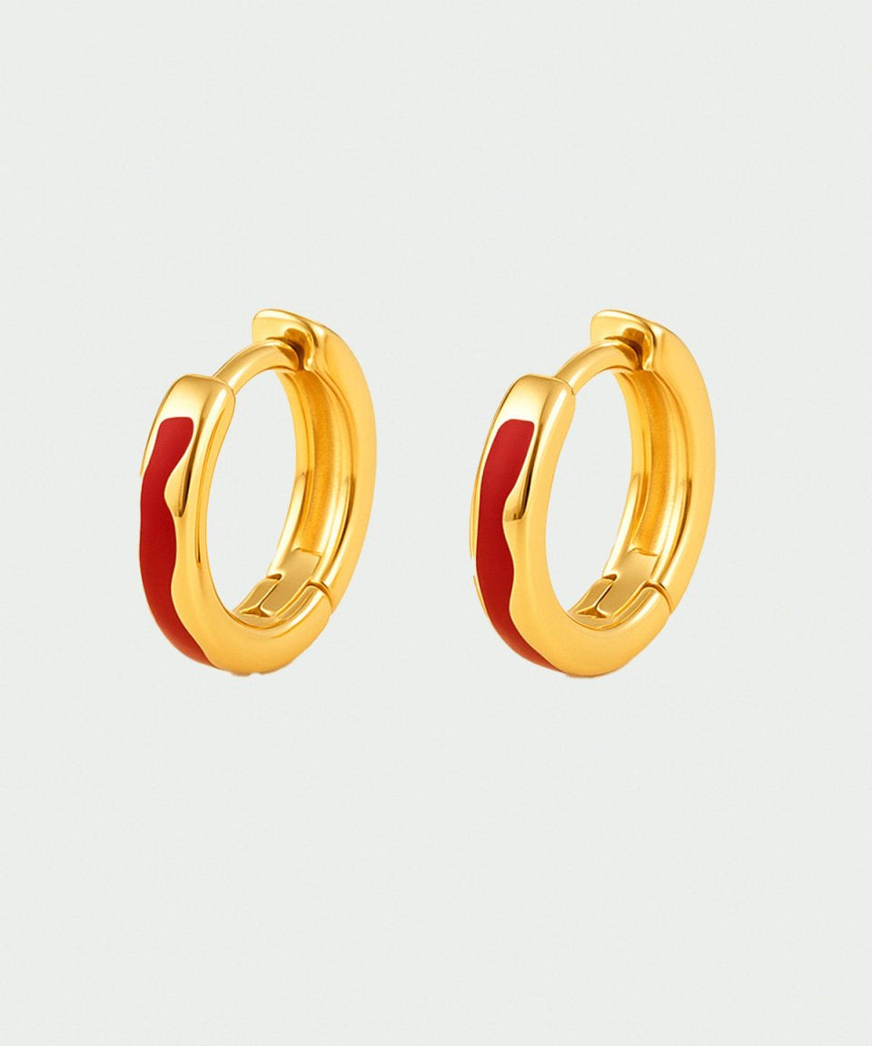 Brinco Amsterdam Vermelho Ouro - BRINCOS - DAANA