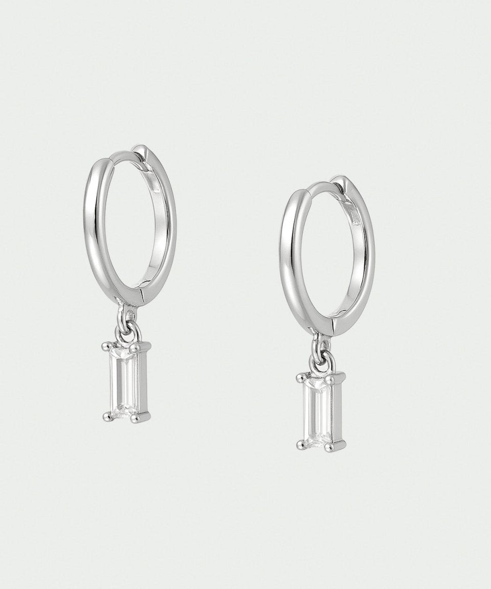 Brinco Elaine Prata Branco - BRINCOS - DAANA