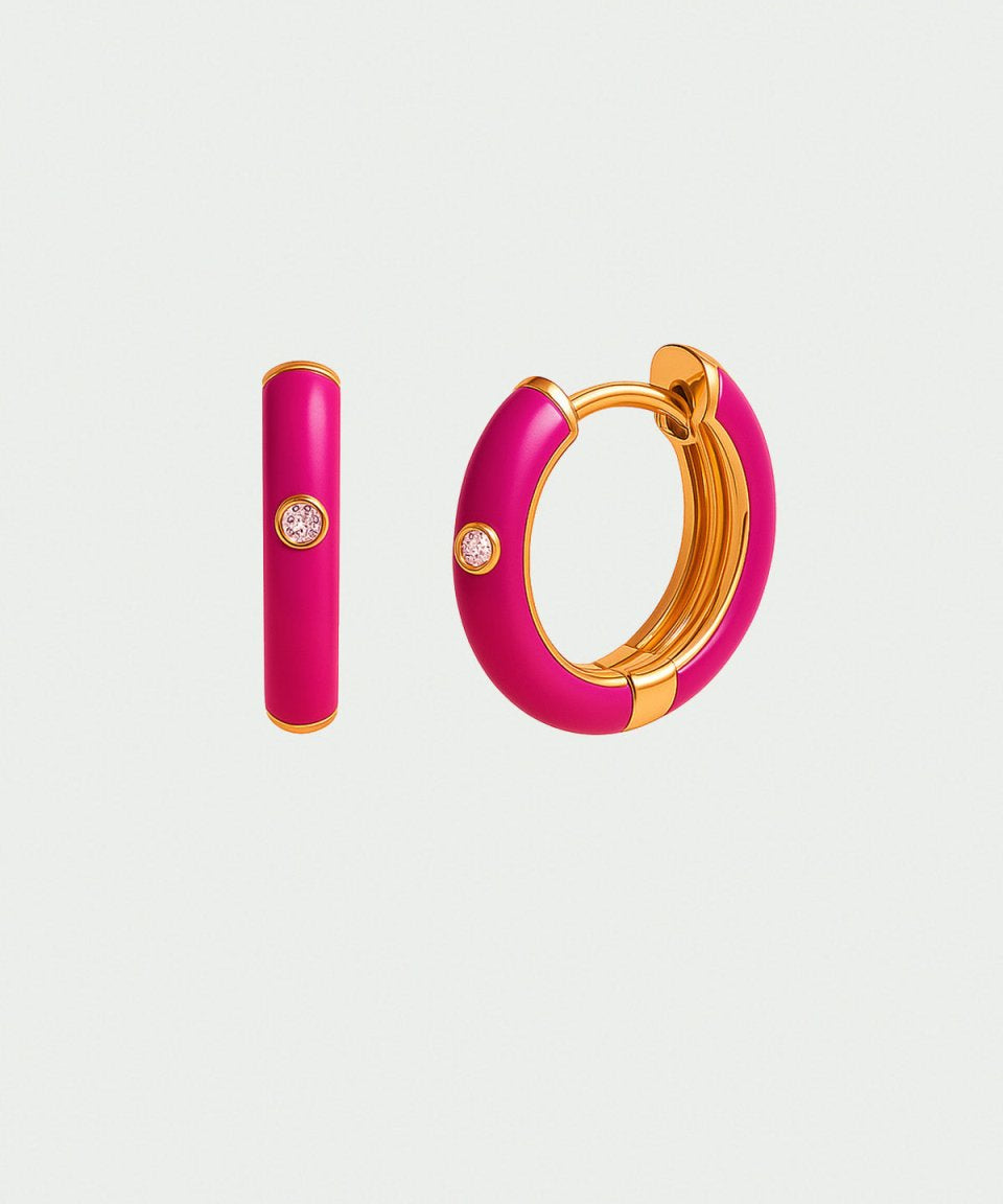Brinco Julia Ouro Fucsia - BRINCOS - DAANA
