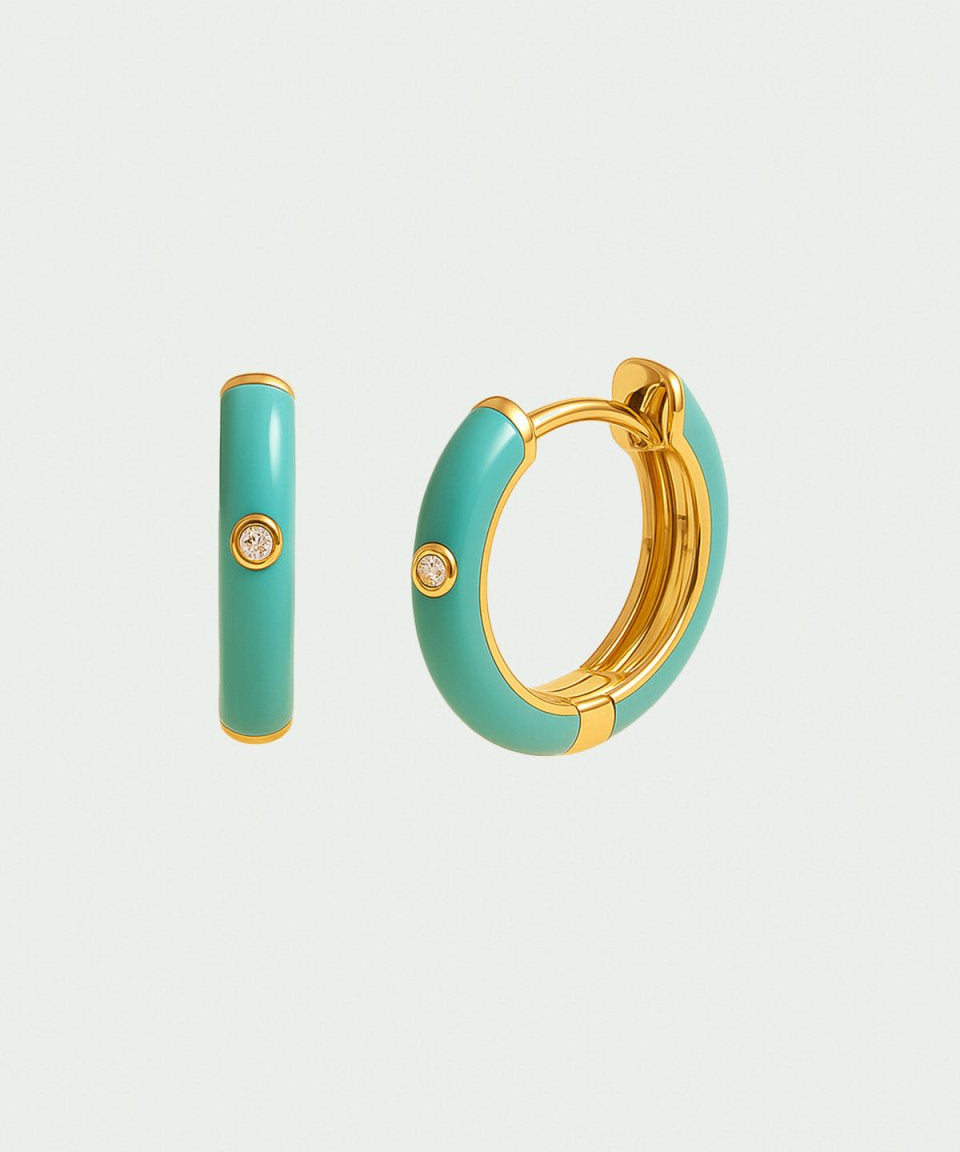 Brinco Julia Ouro Turquesa - BRINCOS - DAANA