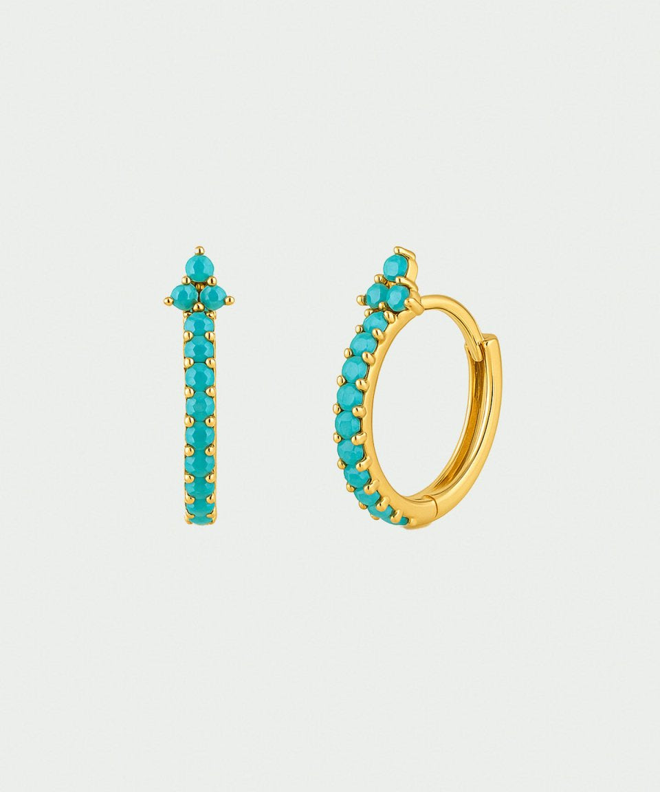 Brinco Lucila Ouro Turquesa - BRINCOS - DAANA