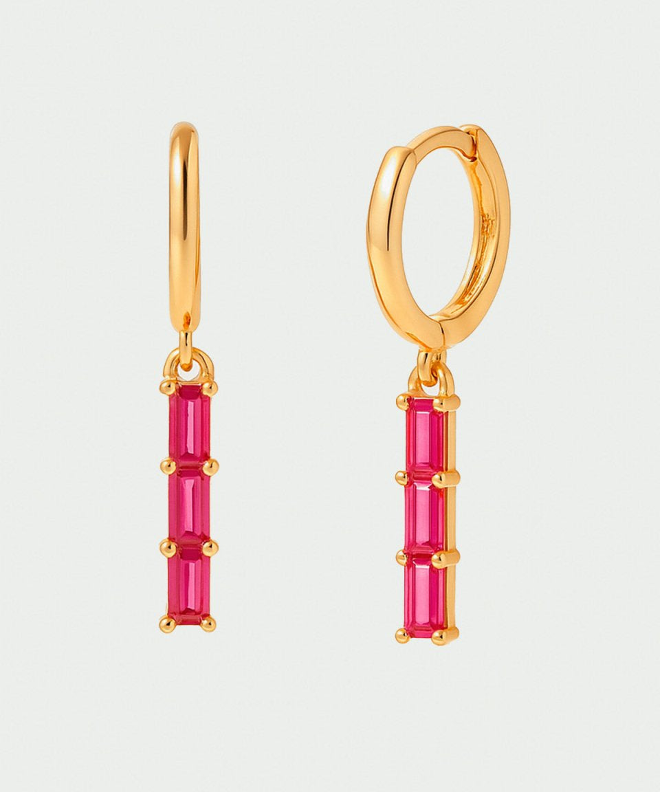 Brinco Triana Ouro Fucsia - BRINCOS - DAANA