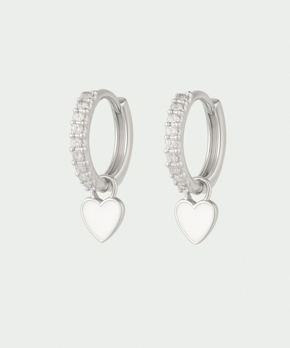 Brinco Valentina Prata Branco - BRINCOS - DAANA