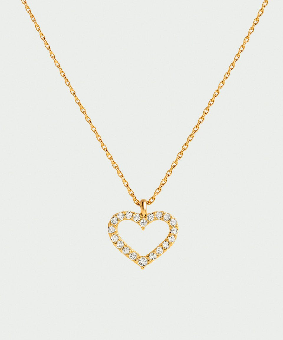 Collar Corazón Oro Blanco - COLARES - DAANA