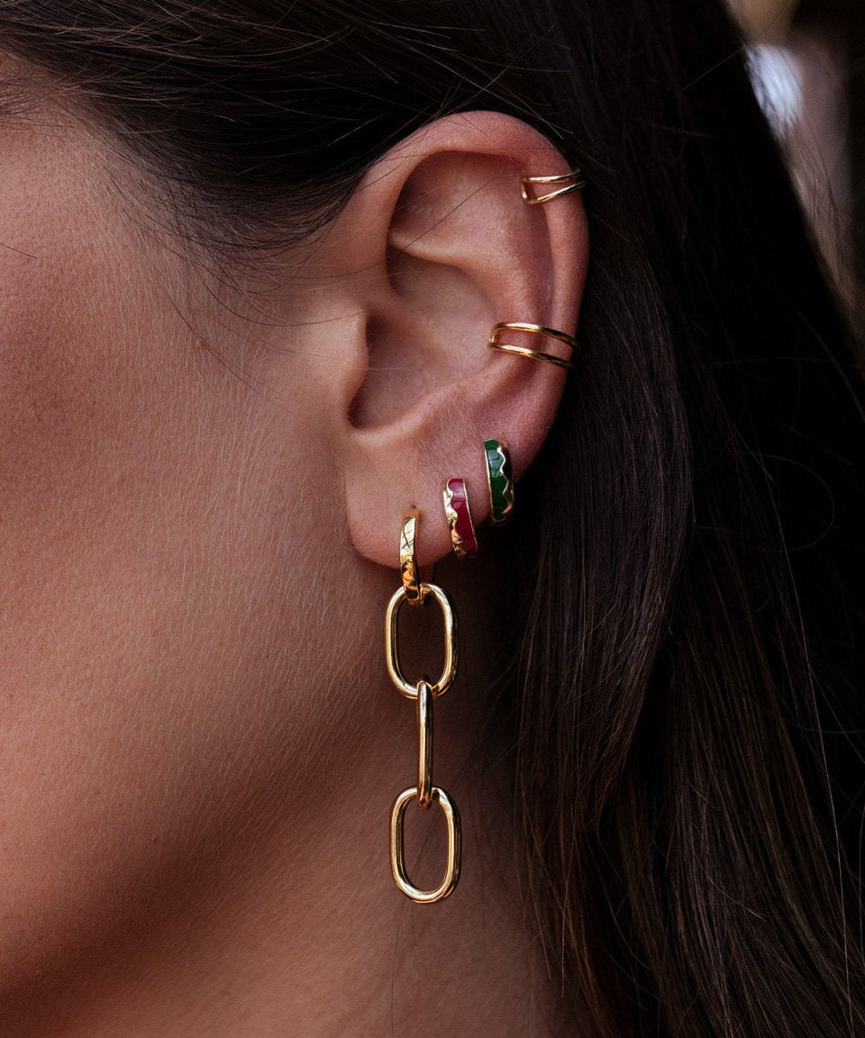 Brinco Amsterdam Vermelho Ouro - BRINCOS - DAANA