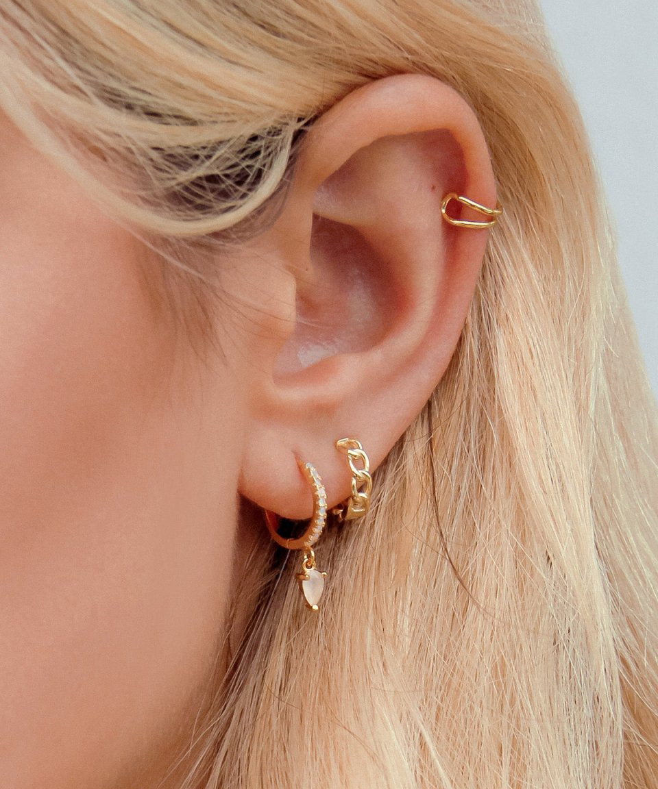 Brinco Marcia Ouro Branco - BRINCOS - DAANA