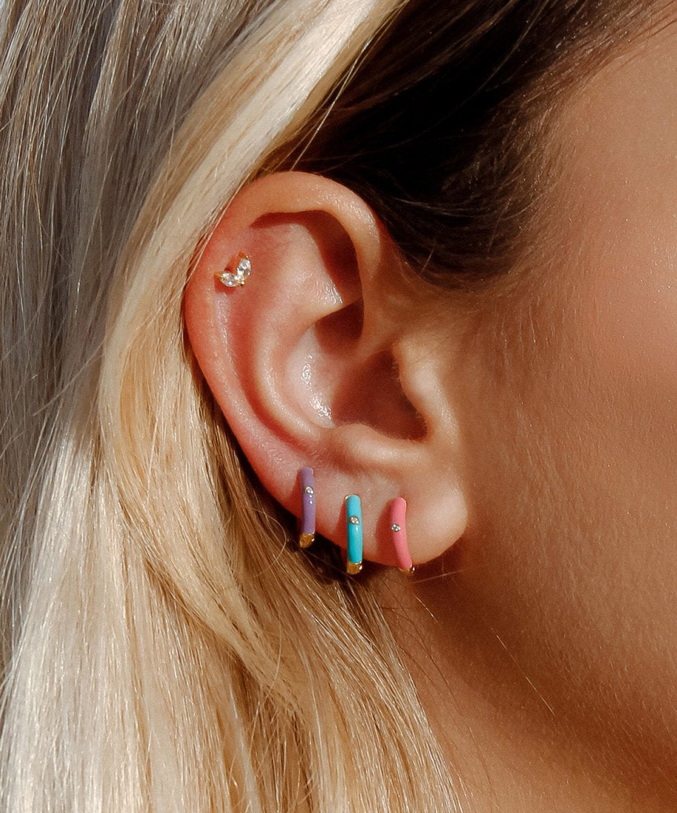 Brinco Julia Ouro Fucsia - BRINCOS - DAANA