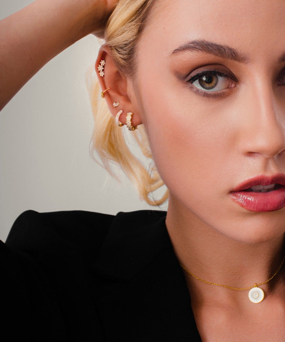 Brinco Julia Ouro Branco - BRINCOS - DAANA