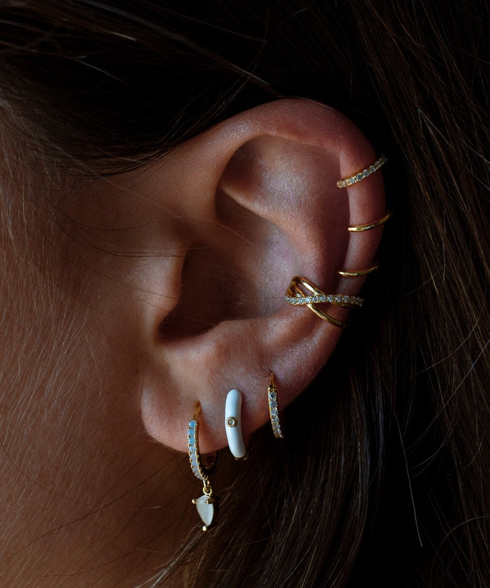 Brinco Giuliana Ouro Branco - BRINCOS - DAANA