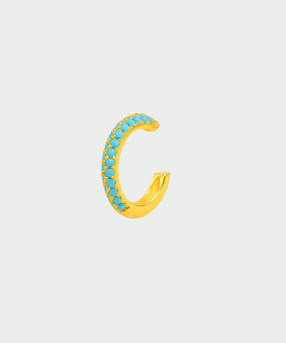 Ear Cuff Prince Ouro Turquesa - EAR CUFF - DAANA