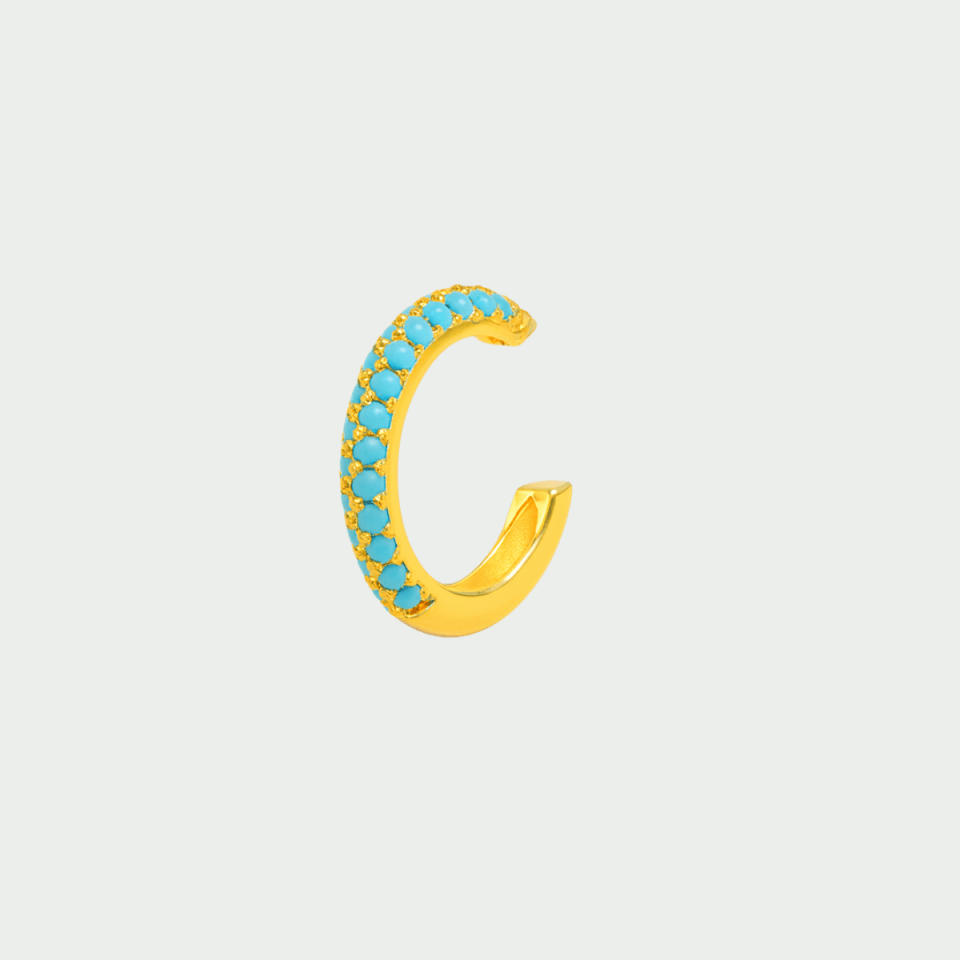 Ear Cuff Prince Ouro Turquesa - EAR CUFF - DAANA