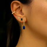Aretes Bali Oro Azul