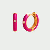 Brinco Julia Ouro Fucsia - BRINCOS - DAANA