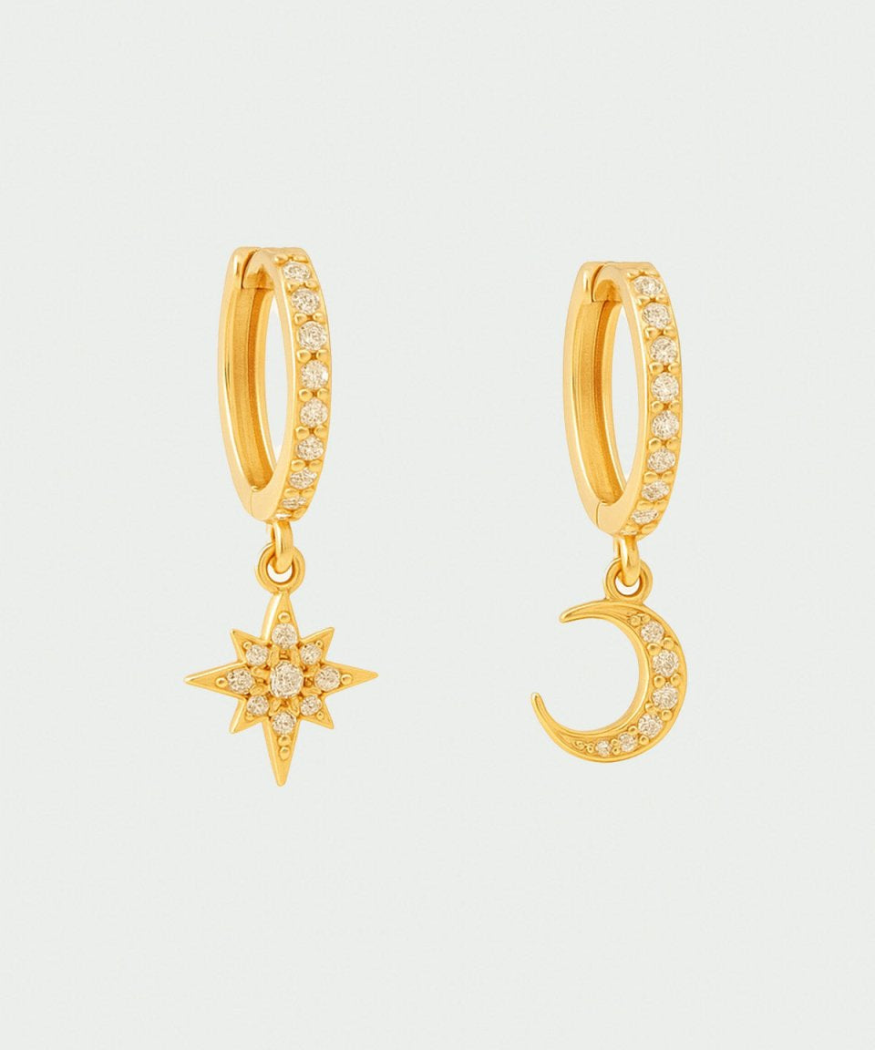 Lua e Estrela Ouro - BRINCOS - DAANA