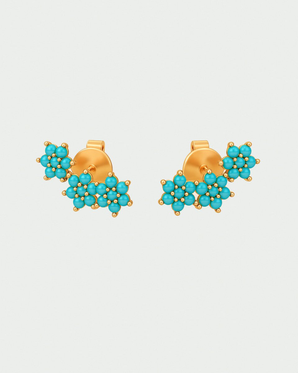 Brinco Priscila Ouro Turquesa - BRINCOS - DAANA
