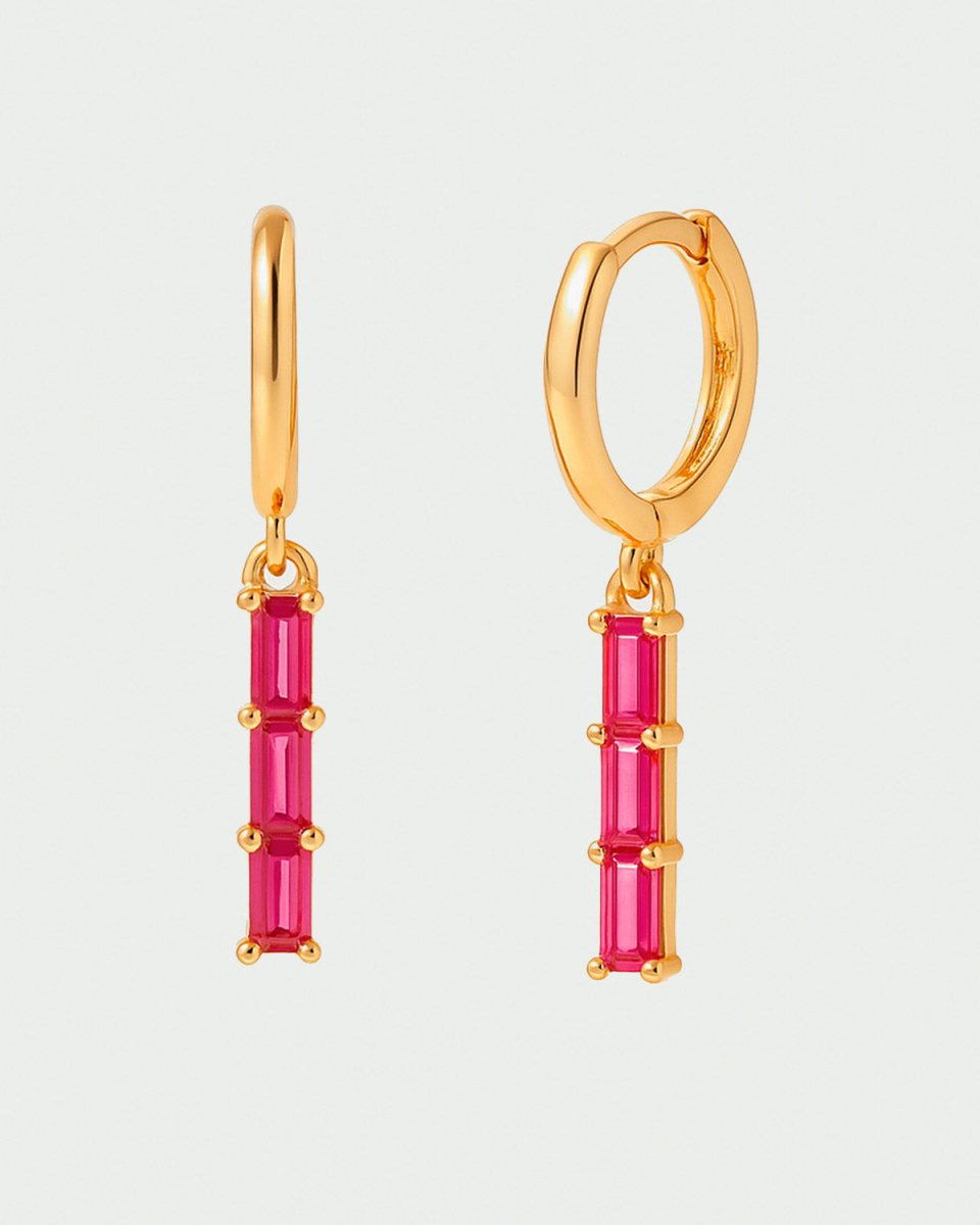 Brinco Triana Ouro Fucsia - BRINCOS - DAANA
