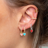 Aretes Valentina Plata Rojo