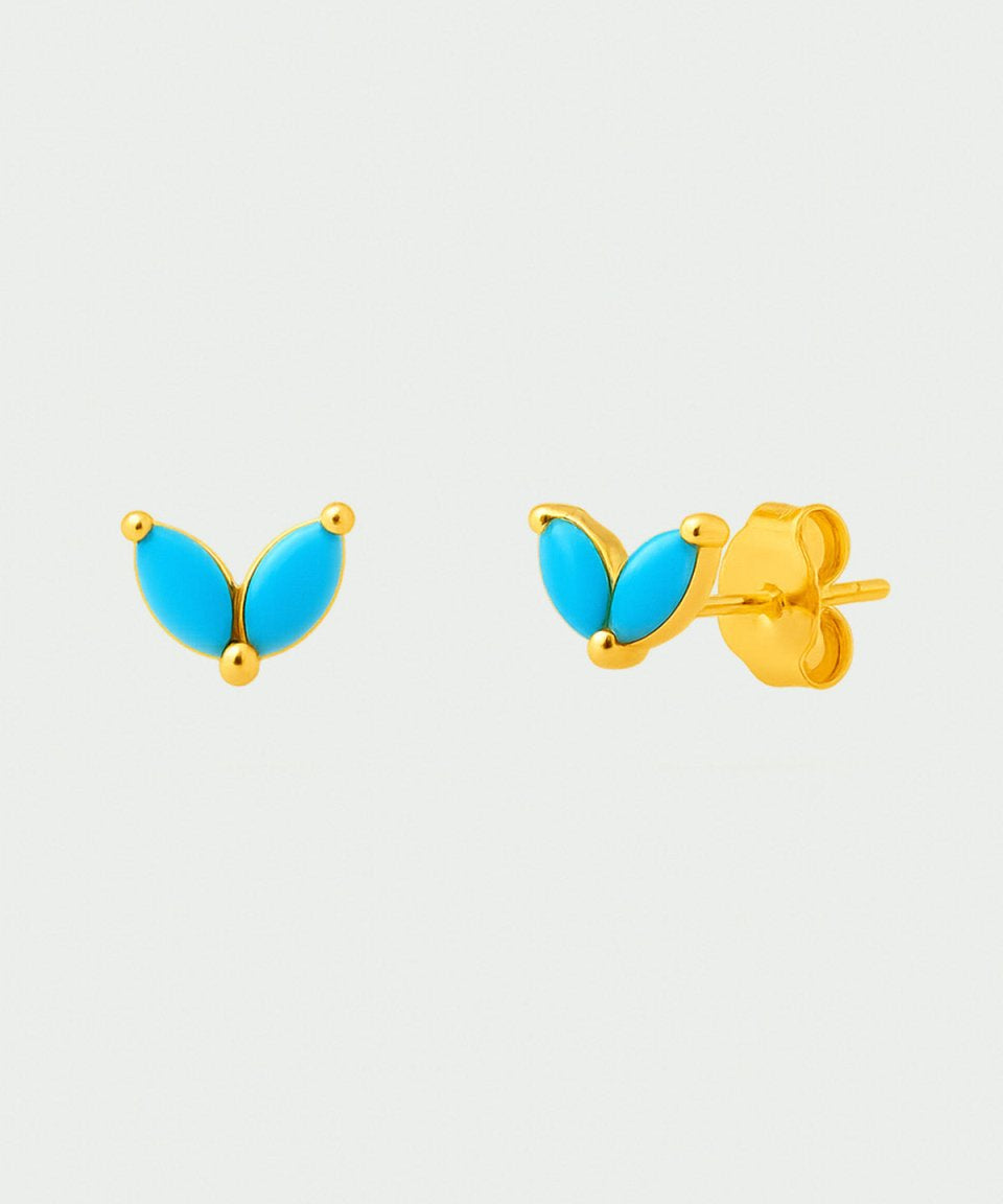 Brinco Zita Ouro Turquesa - BRINCOS - DAANA