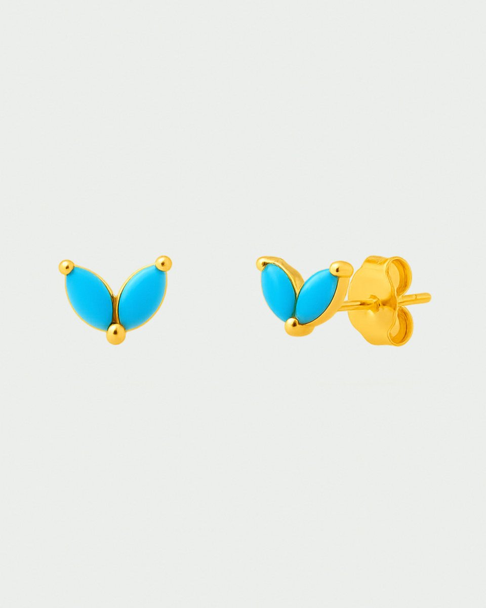 Brinco Zita Ouro Turquesa - BRINCOS - DAANA