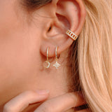 Aretes Luna y Estrella Oro