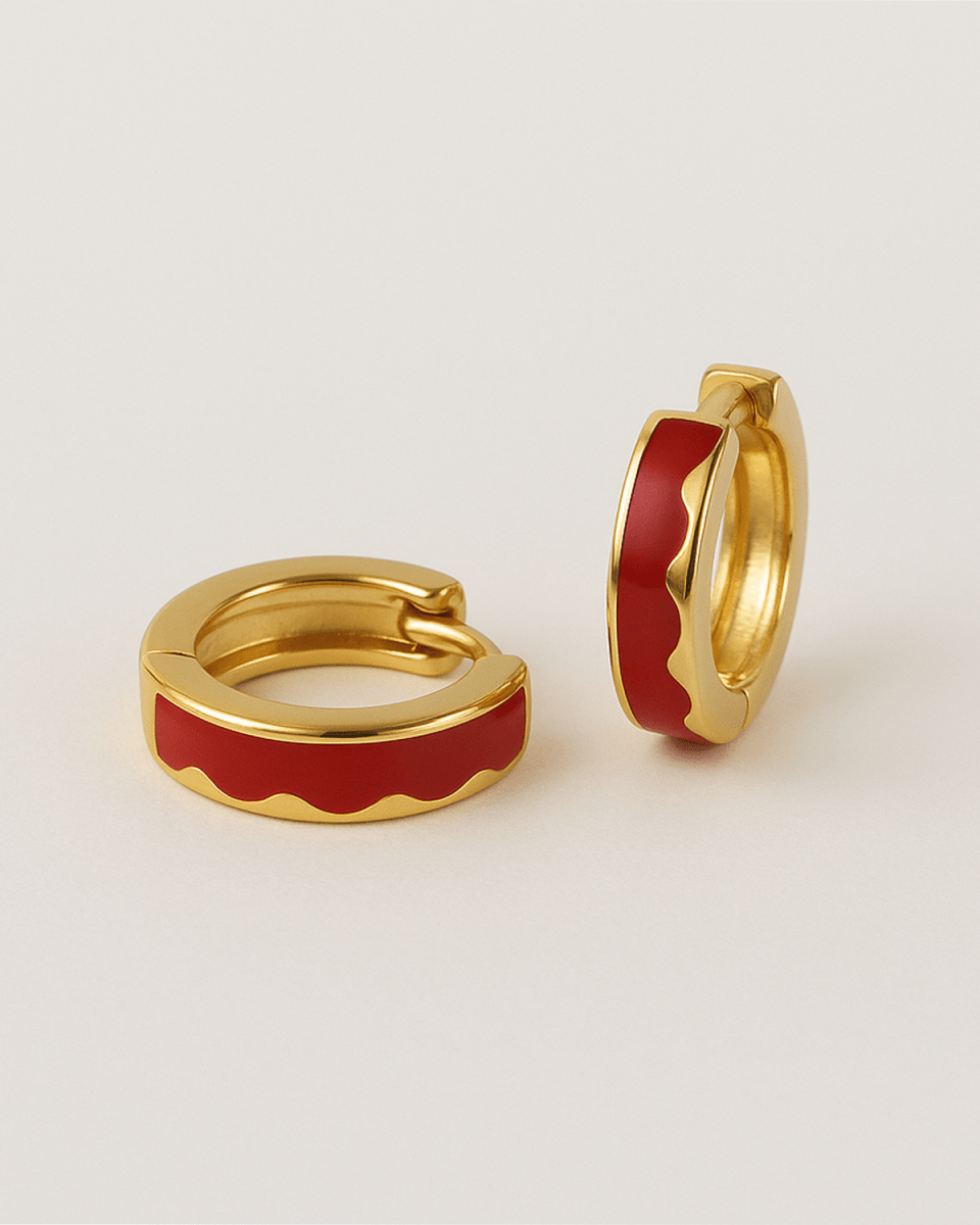 Brinco Amsterdam Vermelho Ouro - BRINCOS - DAANA